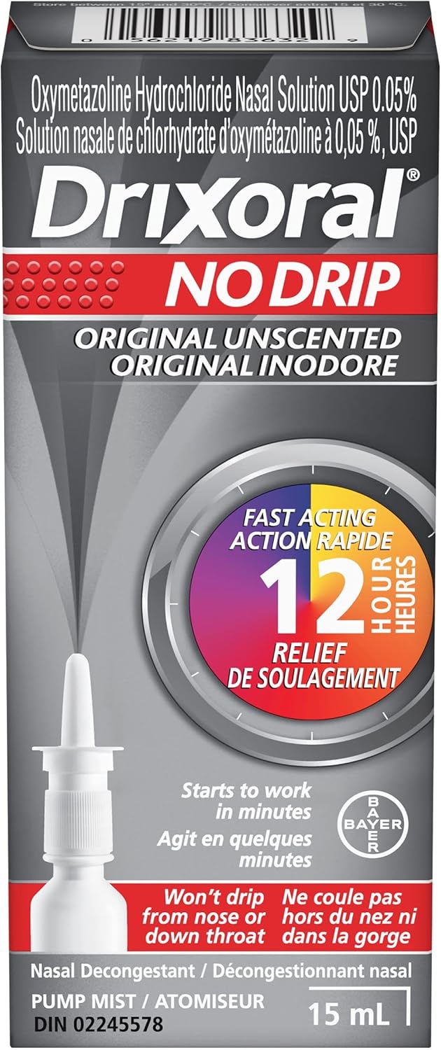 Drixoral No Drip Original Nasal Decongestant Spray, 15 mL