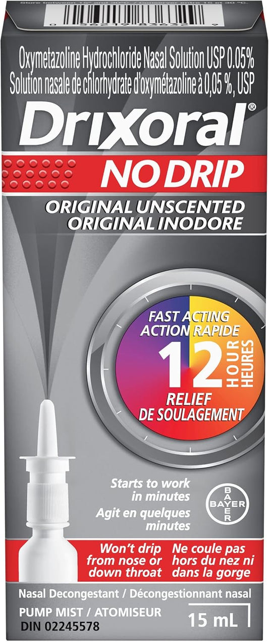 Drixoral No Drip Original Nasal Decongestant Spray, 15 mL