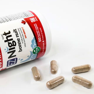 Nutridom EZ Night (60 Veggie Capsules), Featuring Damiana, Passionflower, Lemon Balm, 5-HTP, Valerian, GABA & L-Theanine