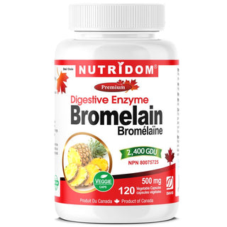 Nutridom Bromelain 2,400 GDU 500mg (120 Veggie Capsules)