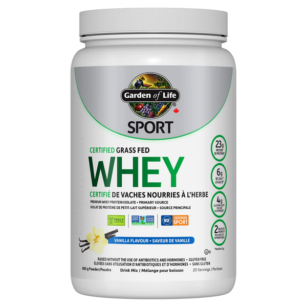 Garden of Life Sport Grass-Fed Whey Protein (Vanilla), 660 gm
