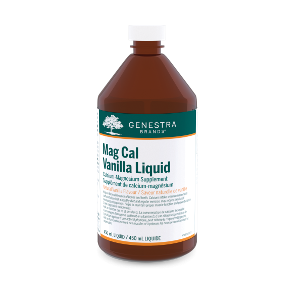 Genestra Cal Mag Vanilla Liquid, for bone health, 450 mL