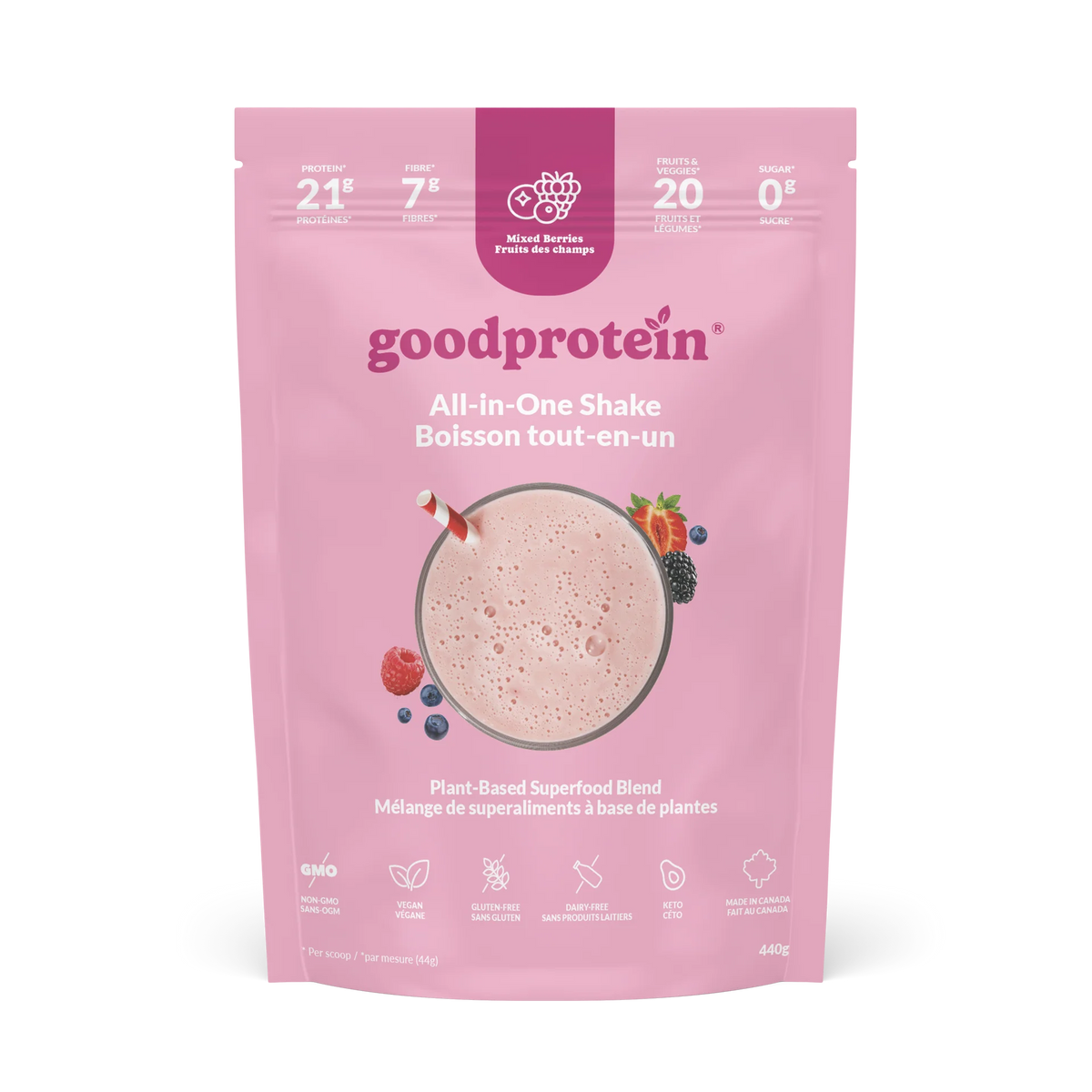 Good Protein All-In-One Shake (Mixed Berries), 440g