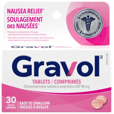 Gravol Easy to Swallow 50 mg Tablets, 30 count