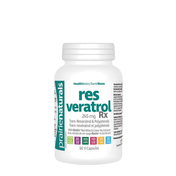 HealthBasics Resveratrol Rx 265 mg, 60 V-Capsules