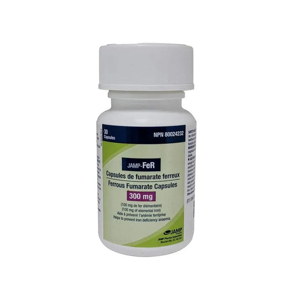 JAMP-Fer Ferrous Fumarate 300mg, 30 Capsules