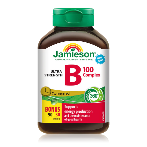 Jamieson B Complex 100 mg Timed Release, 90+30 Caplets