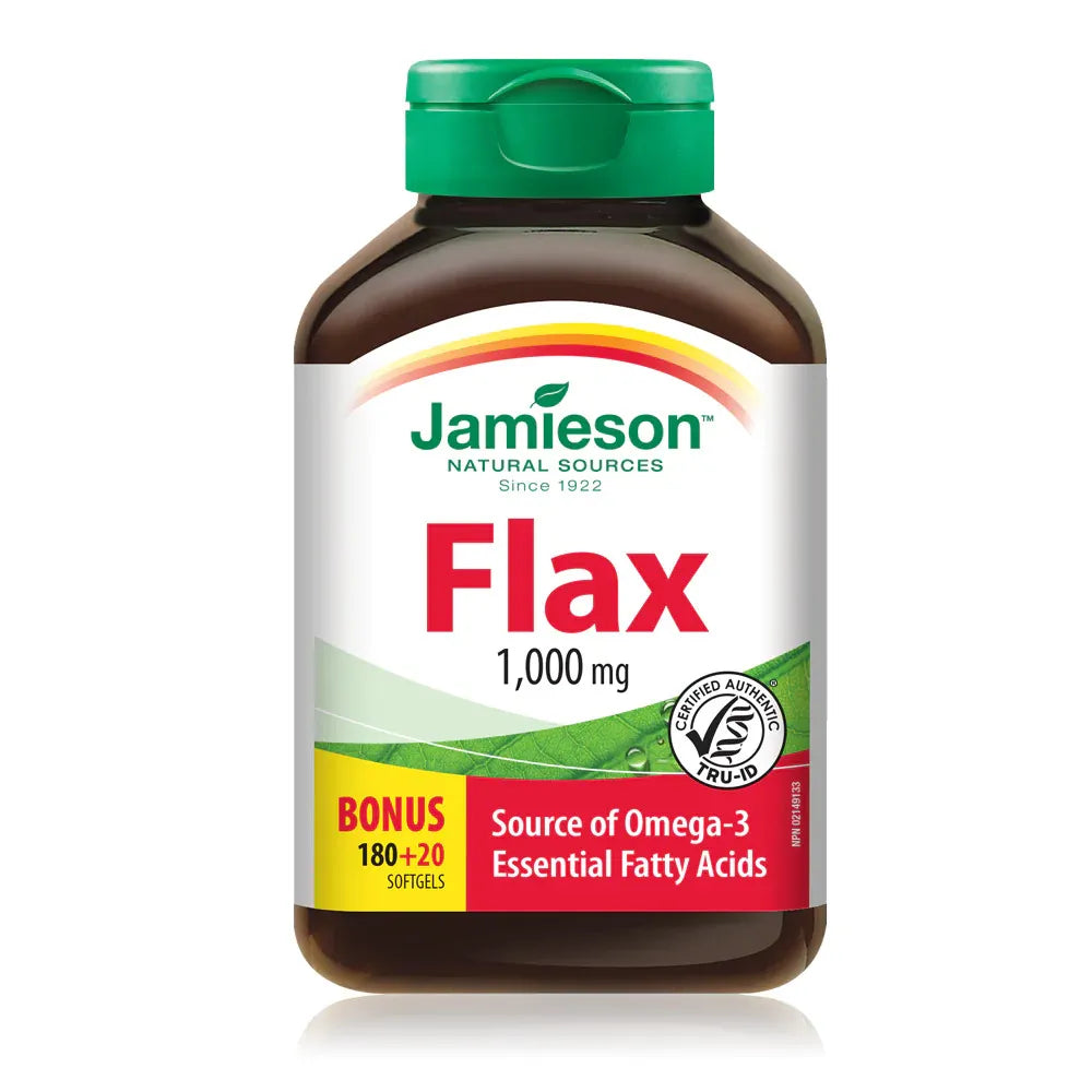 Jamieson Flax Oil 1000 mg, 180+20 Softgels