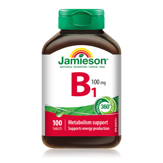 Jamieson Vitamin B1 (Thiamine) 100 mg Tablets, 100 Tablets