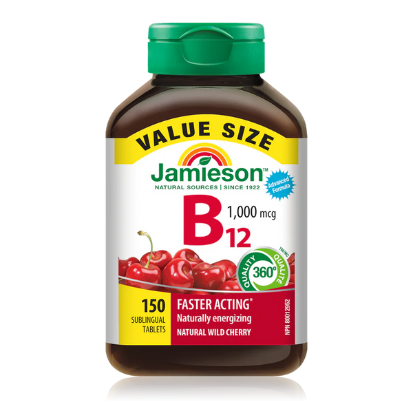 Jamieson Vitamin B12 1000 mcg Methylcobalamin, 150 Sublingual Tablets