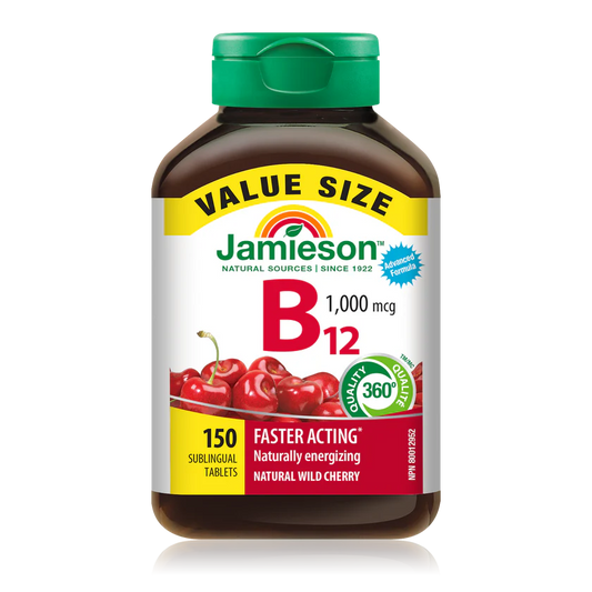 Jamieson Vitamin B12 1000 mcg Methylcobalamin, 150 Sublingual Tablets