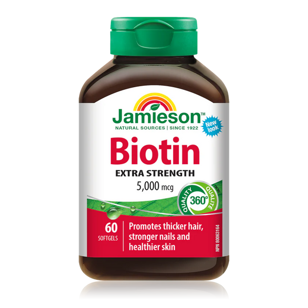 Jamieson Biotin 5000 mcg, 60 Softgels