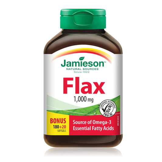 Jamieson Flax Oil 1000 mg, 180+20 Softgels