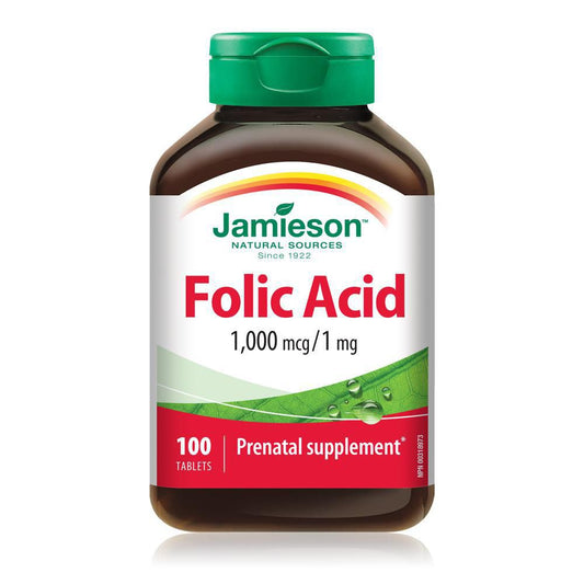 Jamieson Folic Acid 1000mcg, 100 Tablets