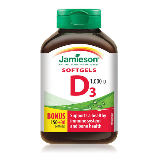 Jamieson Vitamin D3 1000 IU, 150+30 Softgels