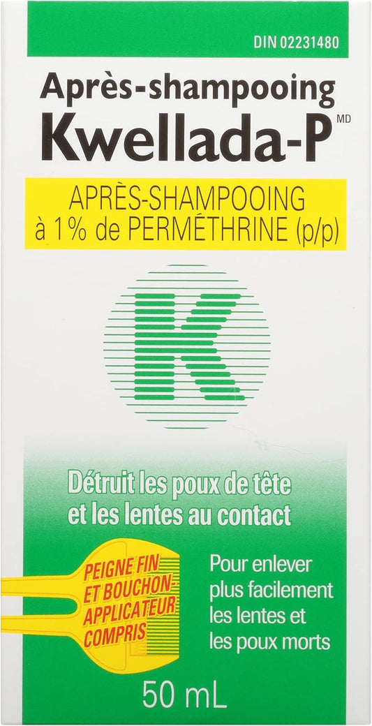 Kwellada-P Permethrin 1% Creme Rinse - Lice Treatment Shampoo 50mL