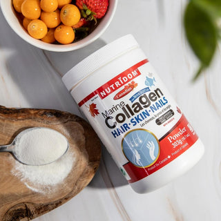 Nutridom Marine Collagen Powder (303g), Featuring Hydrolyzed Fish Marine Collagen, Vitamin C, Silicon & Biotin