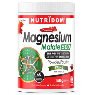 Nutridom Magnesium Malate 500mg Powder, Unflavoured (150 Grams)