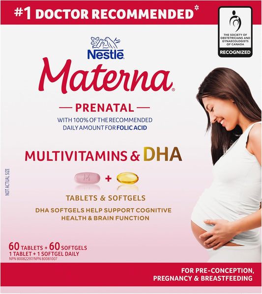 Materna Prenatal Multivitamin + DHA - 60 Tablets & 60 Softgels