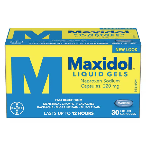 Maxidol Liquid Gels 220 mg Naproxen Sodium, 30 Capsules