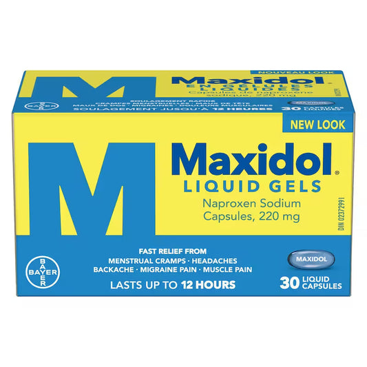 Maxidol Liquid Gels 220 mg Naproxen Sodium, 30 Capsules