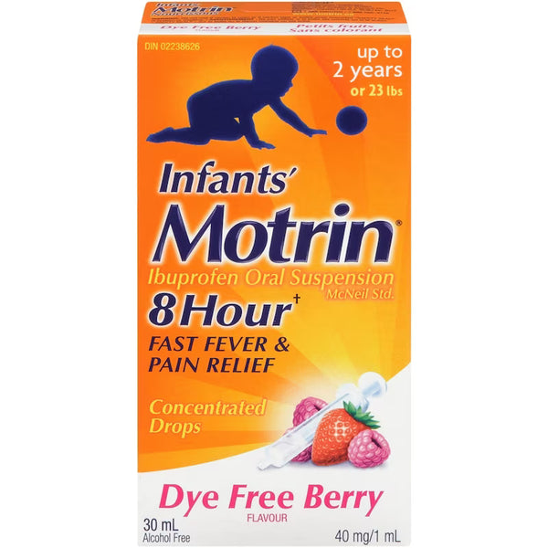 Motrin Infants Liquid Cold Drops Dye-Free Berry Flavour, 30 mL