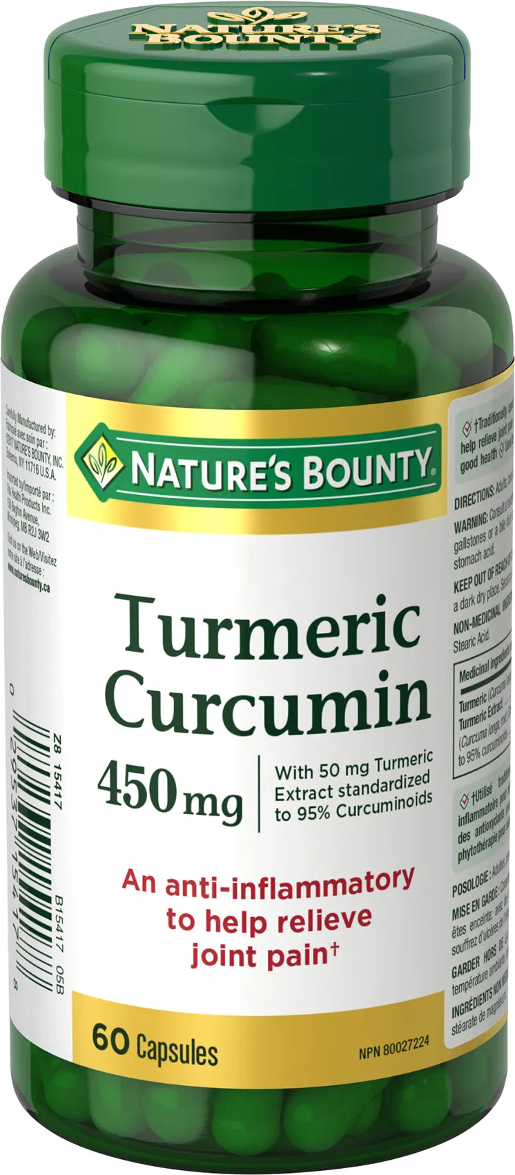 Nature's Bounty Turmeric Curcumin 450mg, 120 Capsules