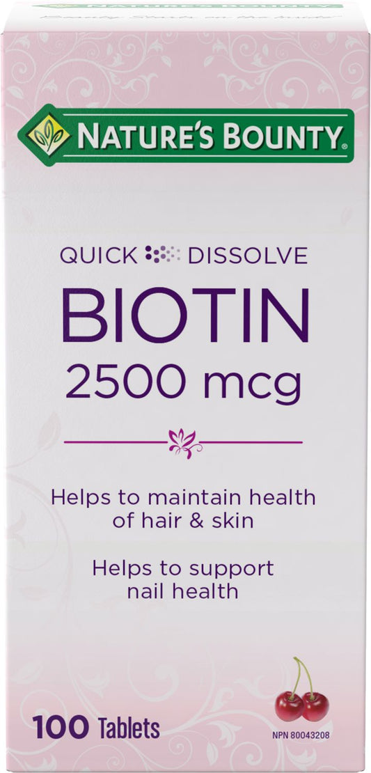 Nature's Bounty Biotin 2500 mcg, 100 Tablets
