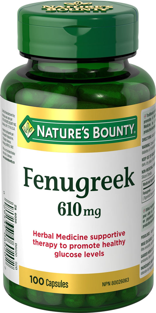 Nature's Bounty Fenugreek 610mg, 100 Capsules