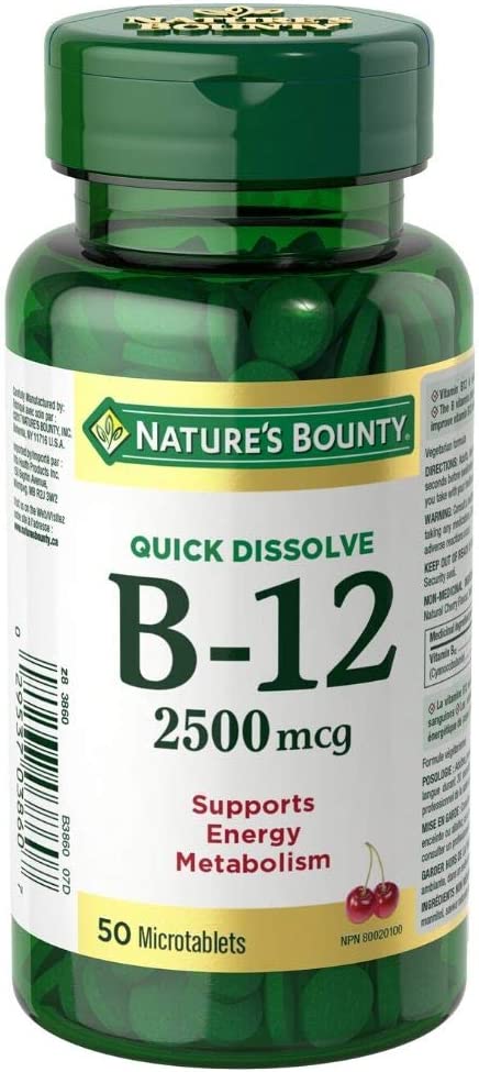 Nature's Bounty Vitamin B 12 2500mcg, 50 Microtablets