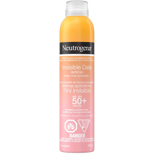 Neutrogena Invisible Daily Defense Body Mist Sunscreen SPF 50+, 141 g