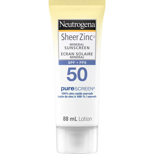 Neutrogena Sheer Zinc Mineral Sunscreen SPF 50 Lotion, 88 mL