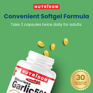 Nutridom Odourless Garlic 5mg (500mg QCE) (120 Softgels)