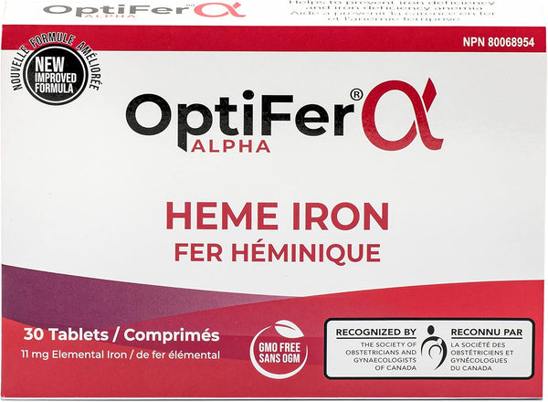 OptiFer® Alpha Heme Iron Supplement 11 mg, 30 Tablets