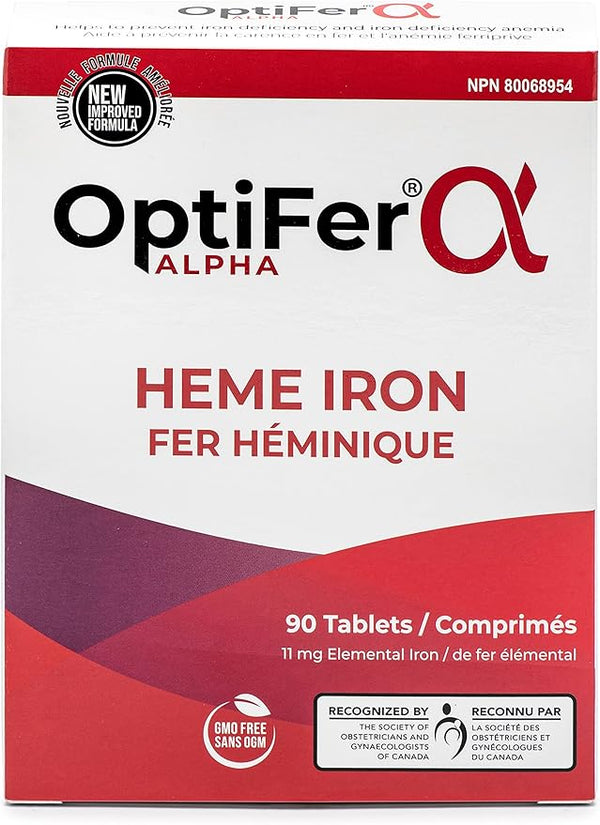 OptiFer® Alpha Heme Iron Supplement 11 mg, 90 Tablets
