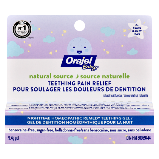 Orajel Baby Natural Source Homeopathic Nighttime Teething Gel, 9.4 gm