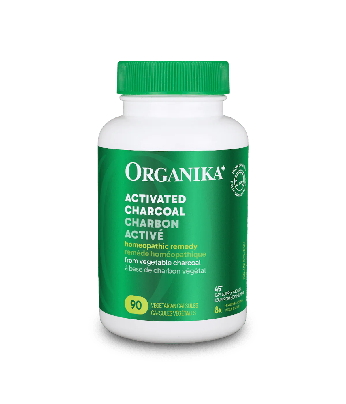 Organika Activated Charcoal Capsules – Digestive Support & Detox, 90 Vegetarian Capsules