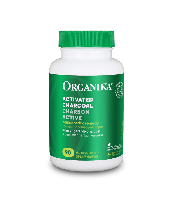 Organika Activated Charcoal Capsules – Digestive Support & Detox, 90 Vegetarian Capsules