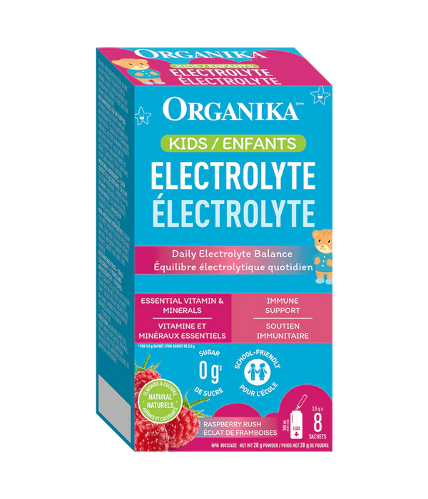 Organika Kids Electrolytes Powder, Strawberry Kiwi, 3.5g x 8 sachets