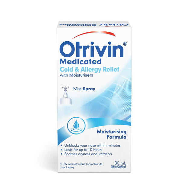 Otrivin Medicated Cold & Allergy W/Moisturizers Nasal Spray, 30 mL