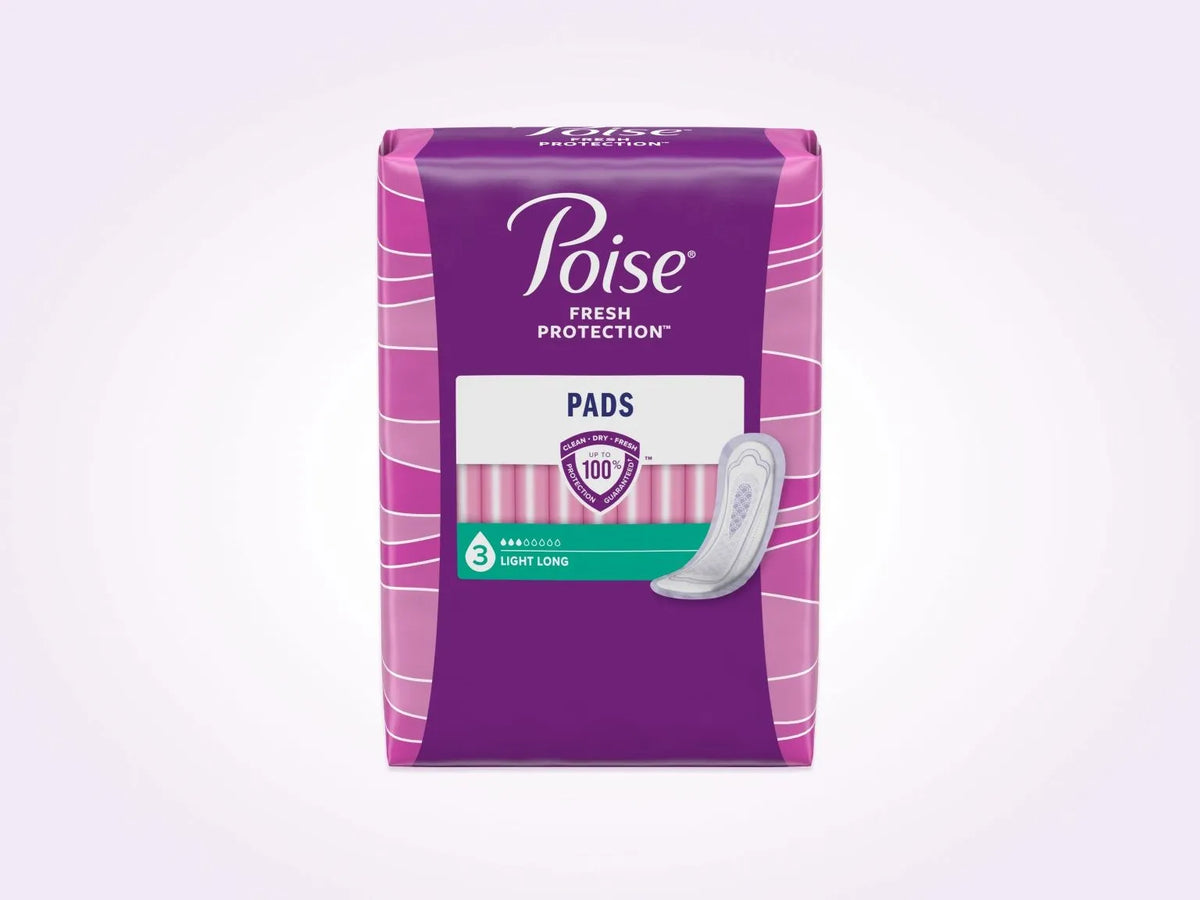 Pads For Bladder Leaks, 3 Drop Light Absorbency, Long Length, 24 Pads