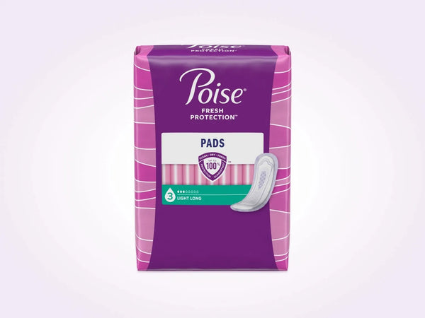 Pads For Bladder Leaks, 3 Drop Light Absorbency, Long Length, 24 Pads