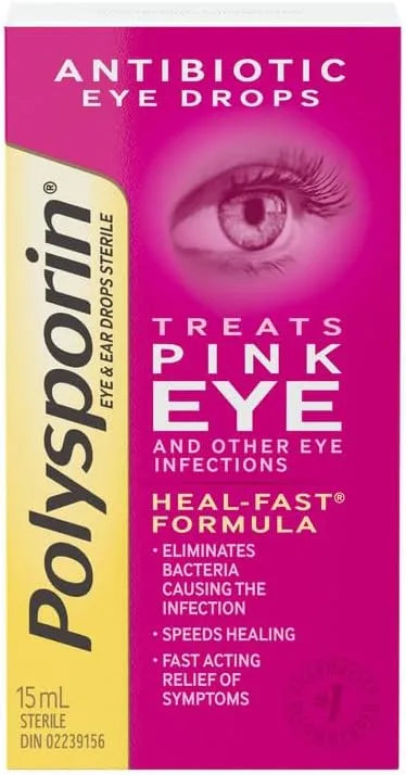 Polysporin Eye & Ear Drops, 15 mL Sterile Liquid