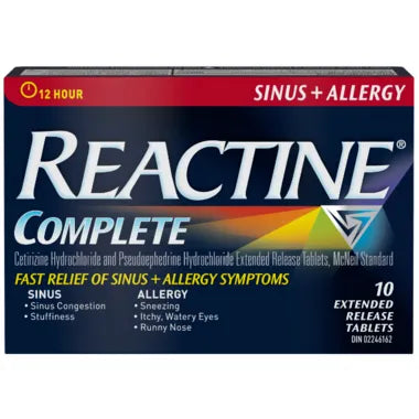 Reactine Complete Sinus + Allergy Extended Release, 10 Tablets