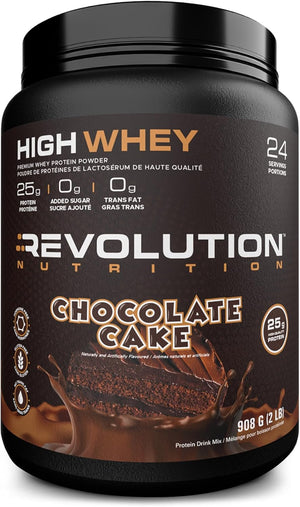 Revolution Nutrition High Whey chocolate cake flavour protein powder, 908 g tub