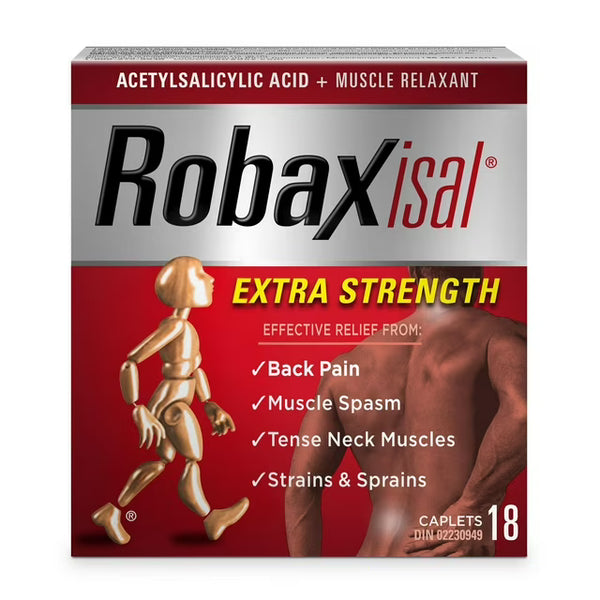 Robaxisal Extra Strength Caplets - Dual-Action Back Pain & Muscle Relaxant, 18 Caplets