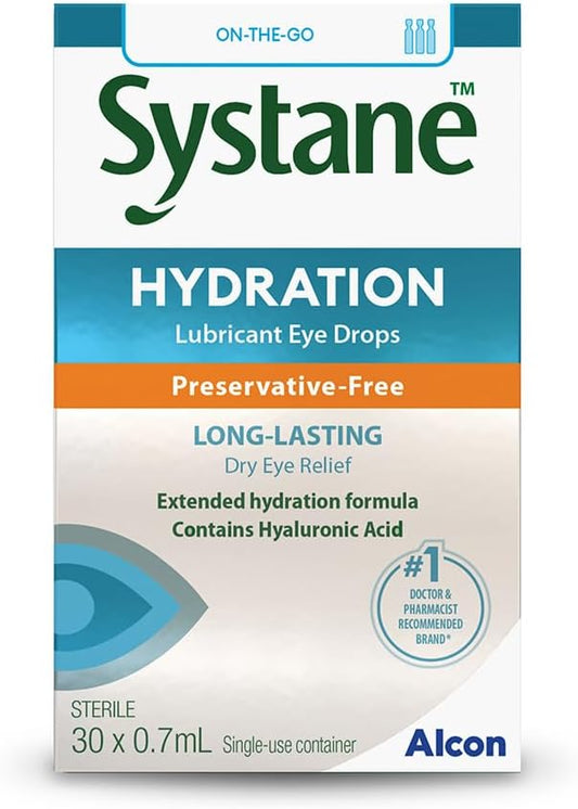 Systane Hydration Preservative-Free Lubricant Eye Drops Vials, 30 x 0.7 mL Single-Use Vials