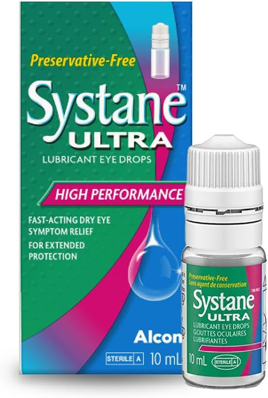 Systane Ultra Preservative-Free Lubricant Eye Drops, High Performance -10 mL