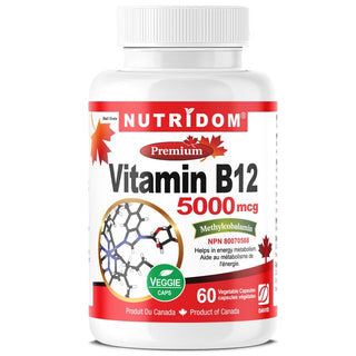 Nutridom Vitamin B12, Methylcobalamin, 5,000mcg (60 Veggie Capsules)