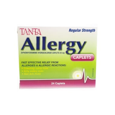 Tanta Allergy Formula: Diphenhydramine HCL Caplet 25 mg, 24 Caplets